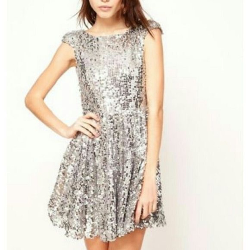 Topshop Sequin Skater Dress